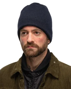 Beanie Wool Poly Sweater Knit Navy