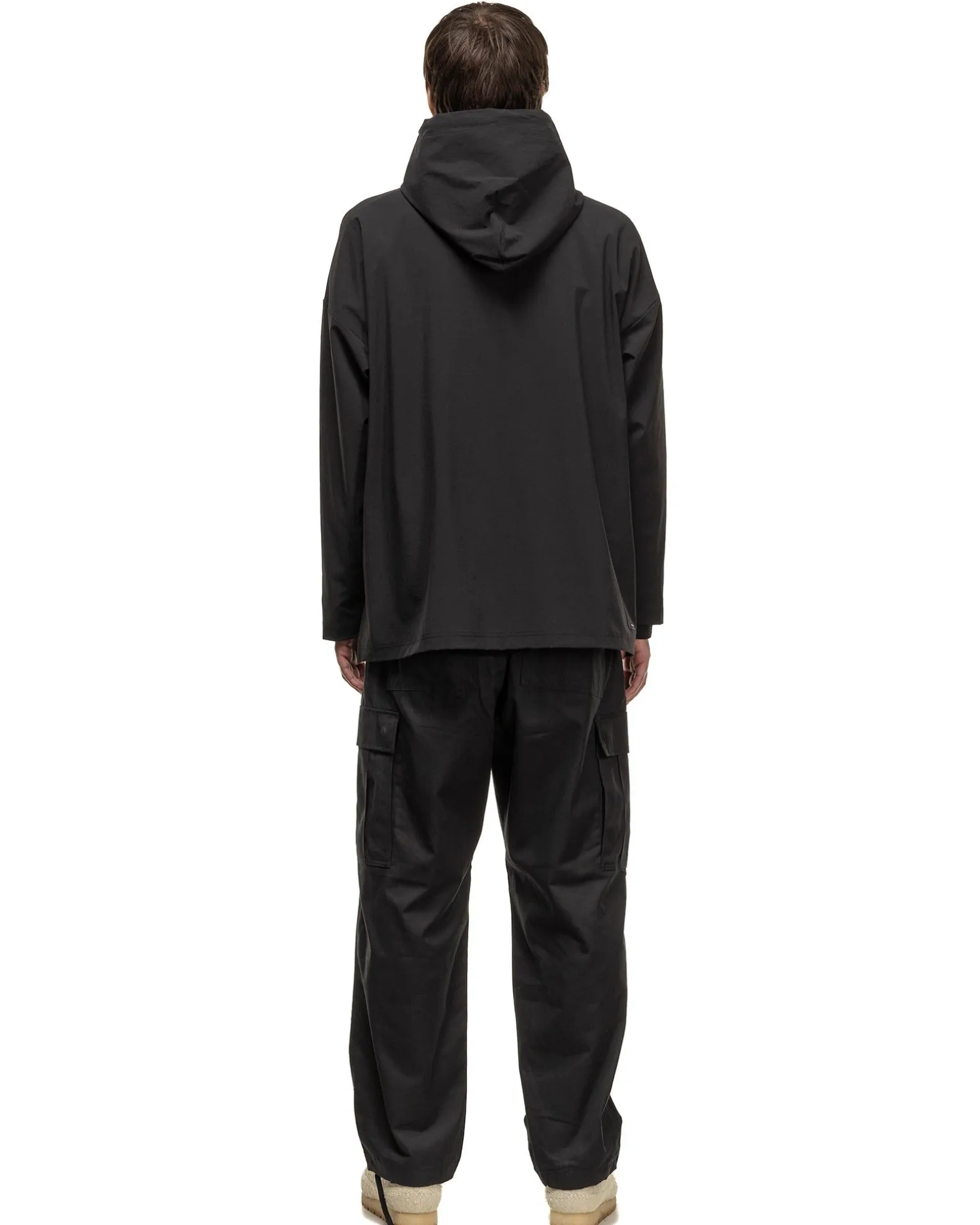 Brushed Gabardine Tapered Cargo Pants Black