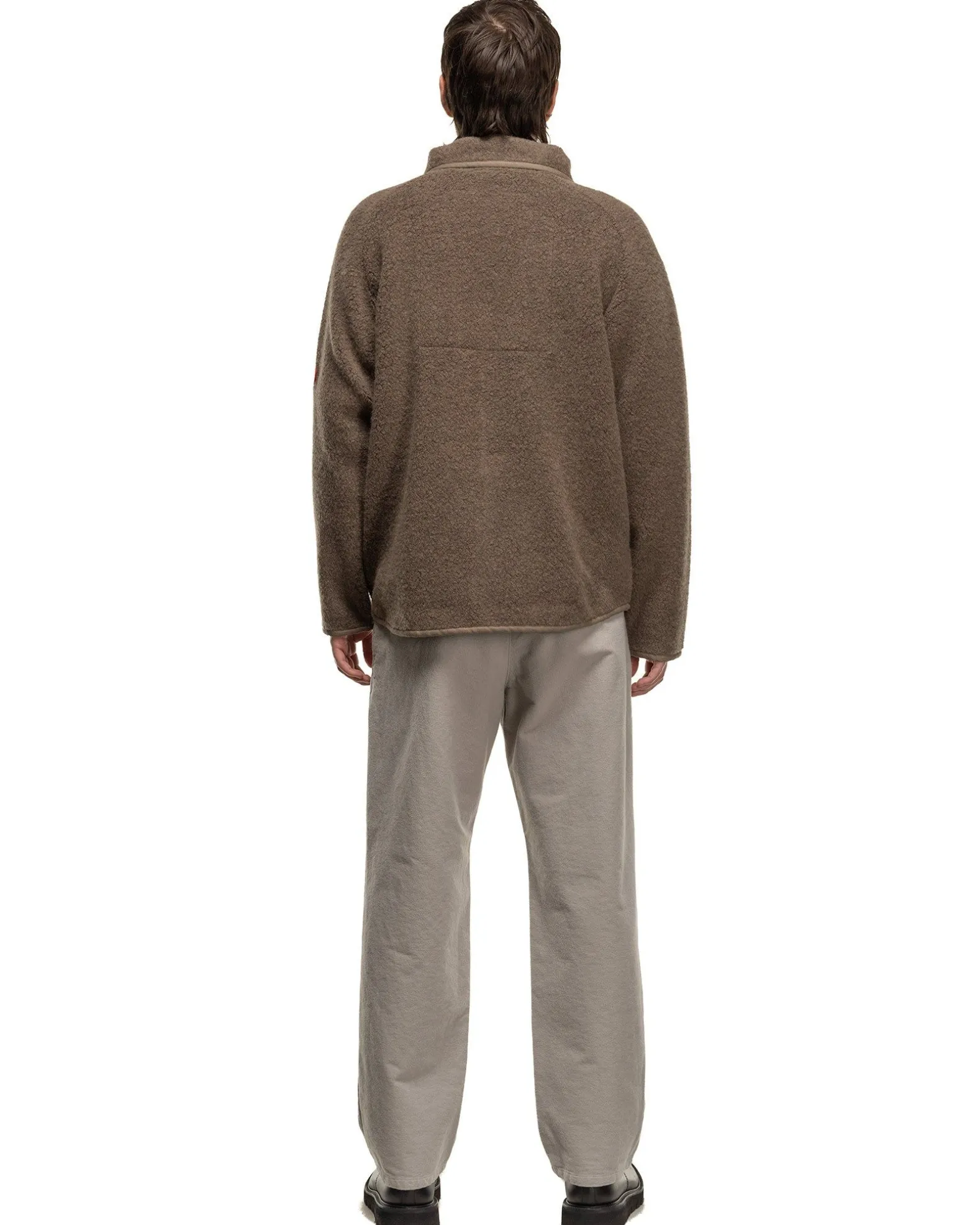 Brushed Soft Cotton One Tuck Pants Grey