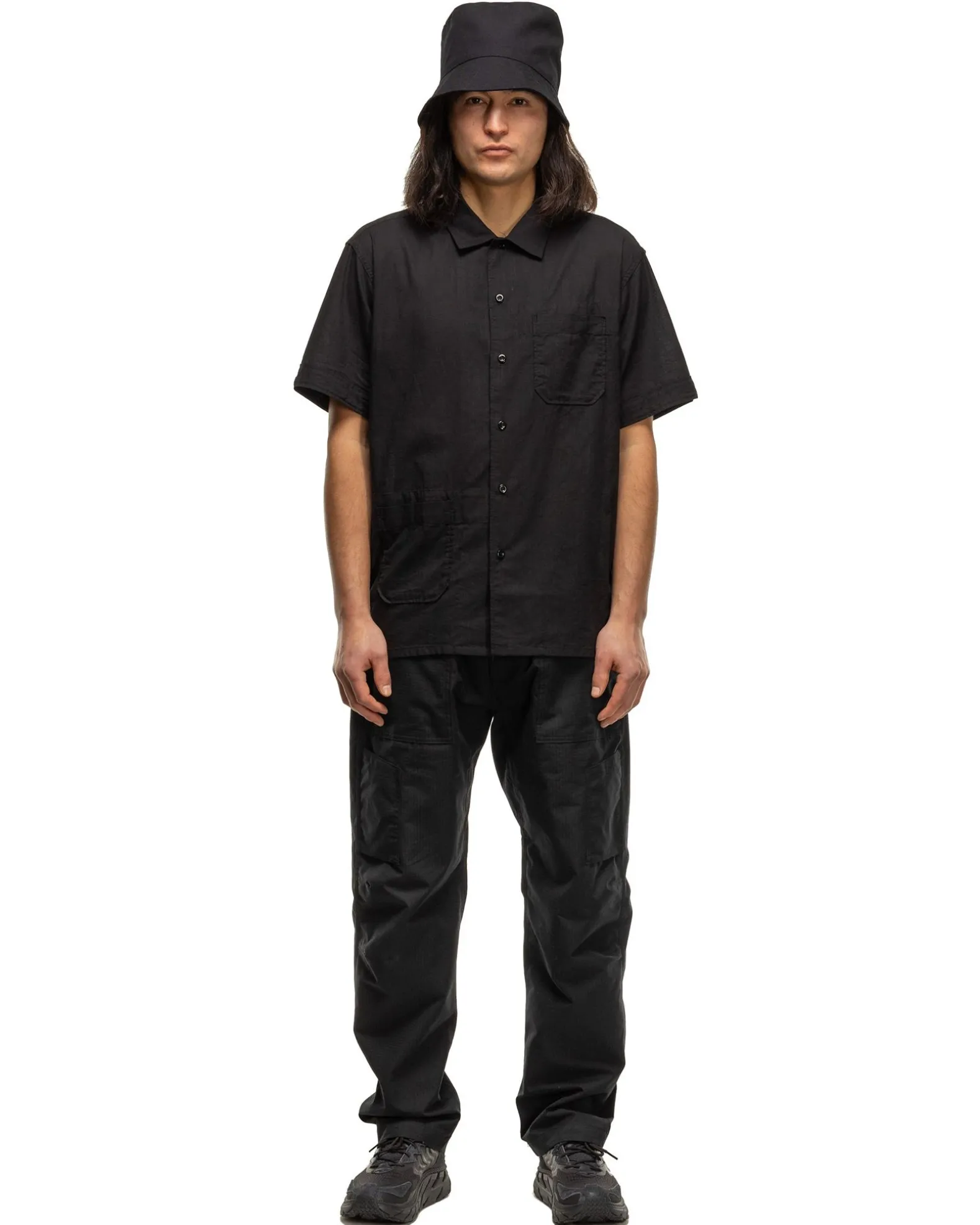 Camp Shirt Cotton Handkerchief Black
