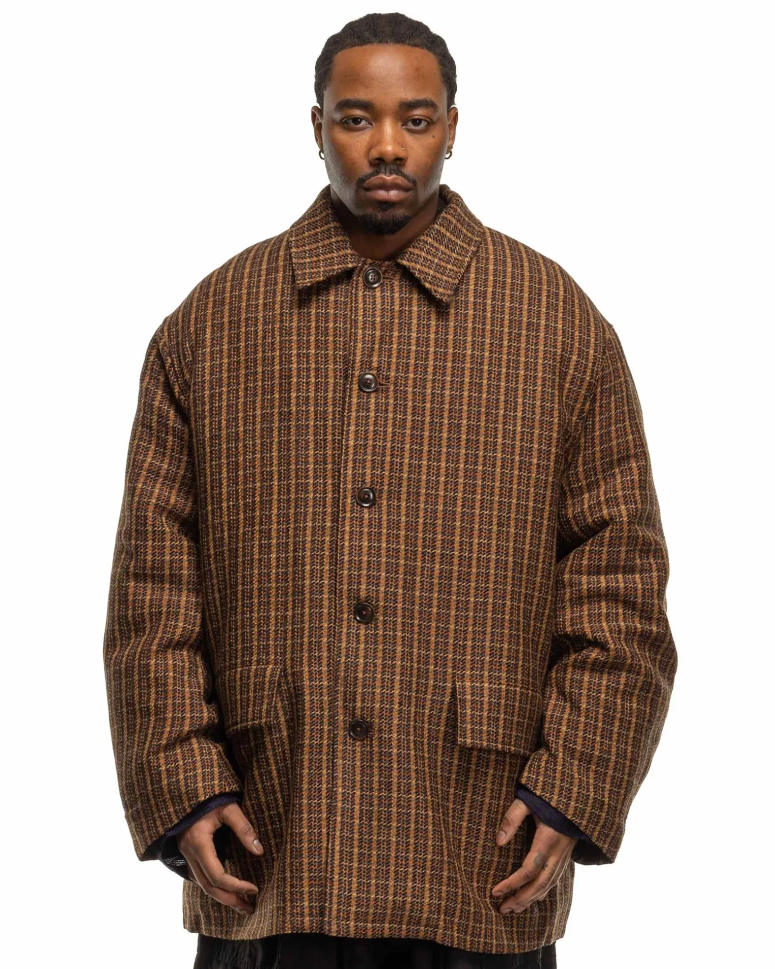 Car Coat-Ac/W Mall Tweed Black