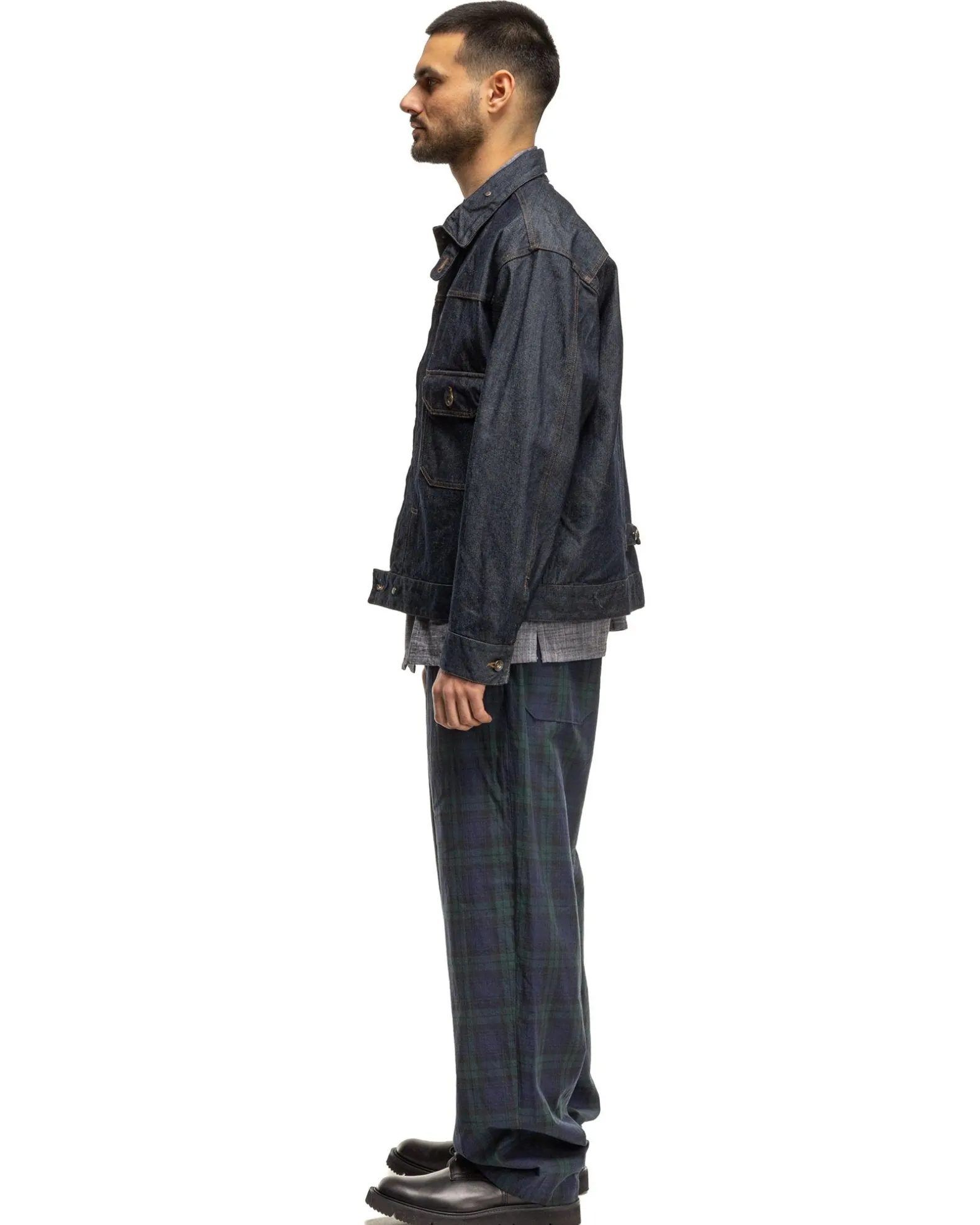 Carlyle Pant Cotton Linen Blackwatch