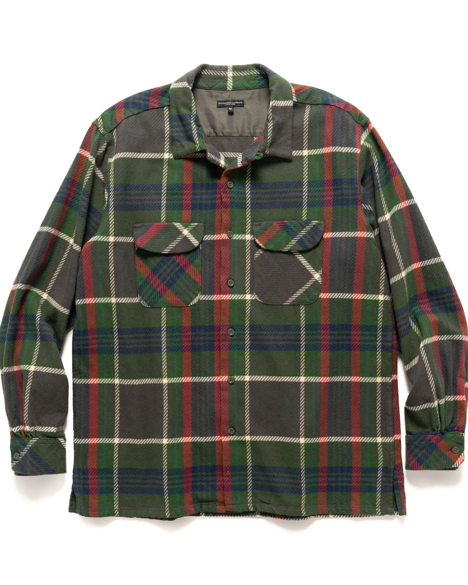 Classic Shirt Cotton Heavy Twill Plaid Olive