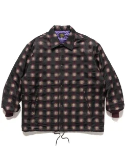 Coach Jacket-Pe/A/C/W/N Ombre Plaid Jq. Bordeaux