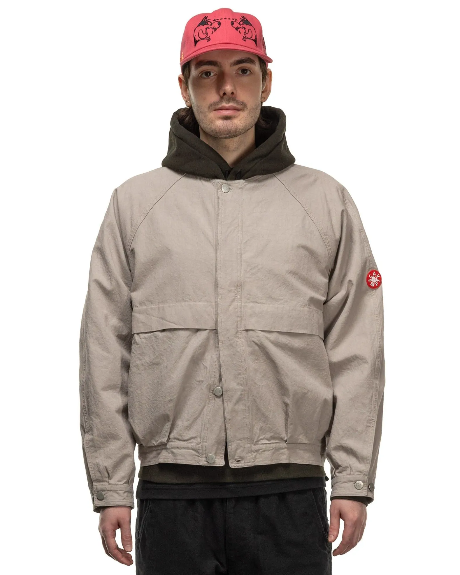 Collarless Jacket Beige