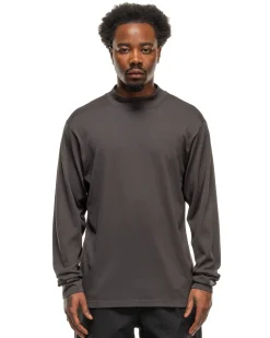 Convexity Comfort Mock Neck L/S Shirt Deep Charcoal