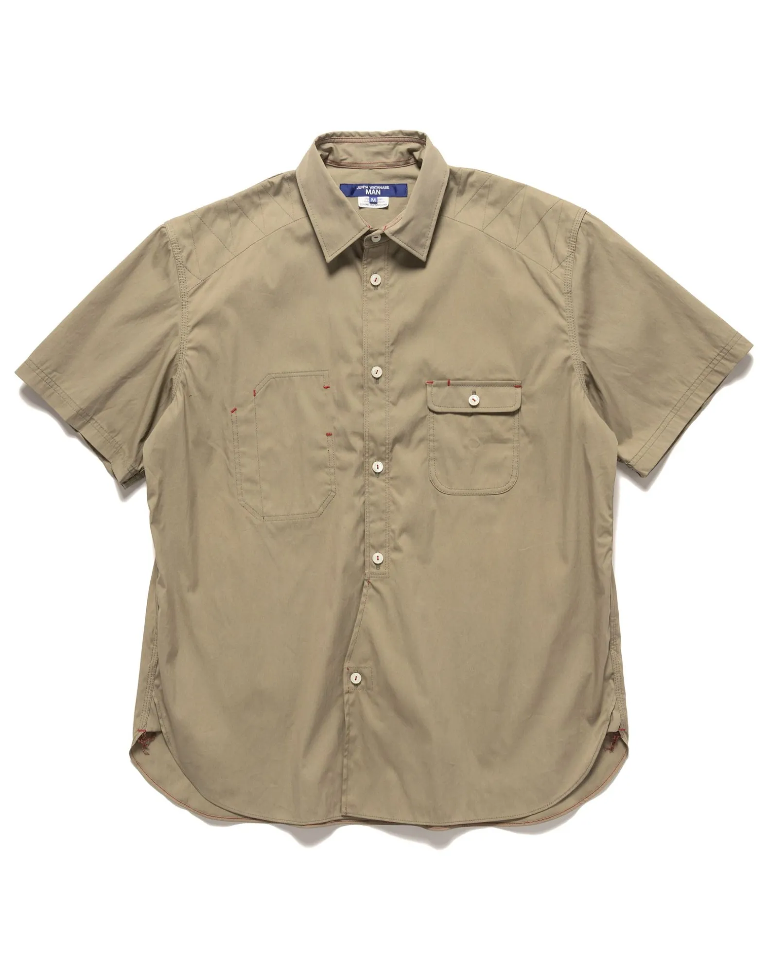 Cotton Nylon Ss Shirt Khaki