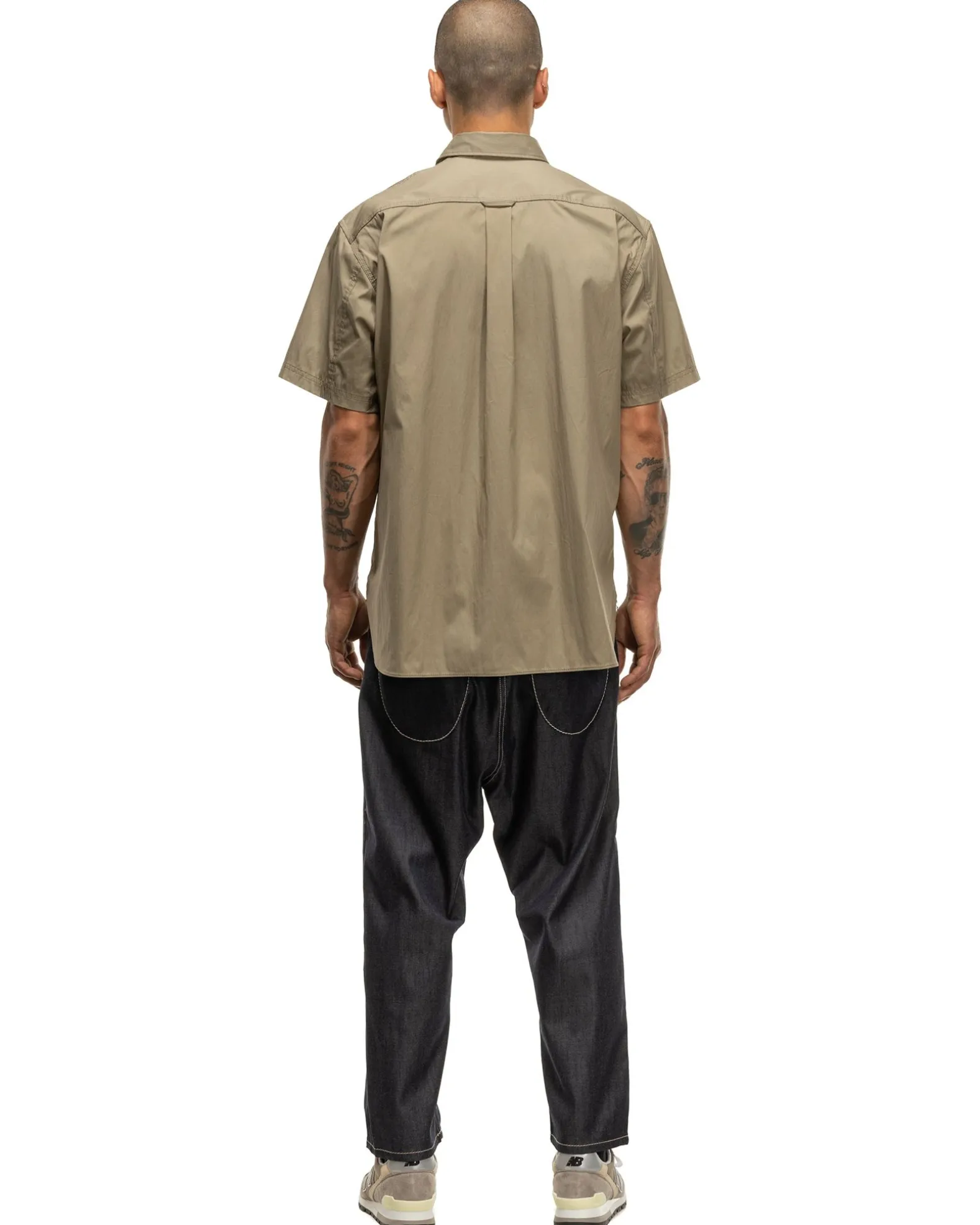 Cotton Nylon Ss Shirt Khaki