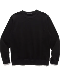 Cotton Silk French Terry Crewneck Sweat Black