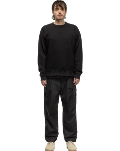 Cotton Silk French Terry Crewneck Sweat Black