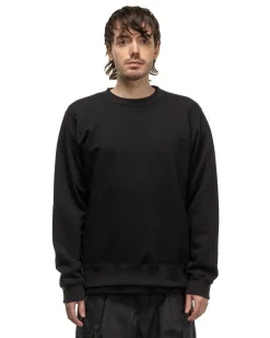 Cotton Silk French Terry Crewneck Sweat Black