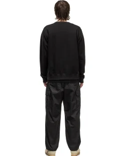 Cotton Silk French Terry Crewneck Sweat Black