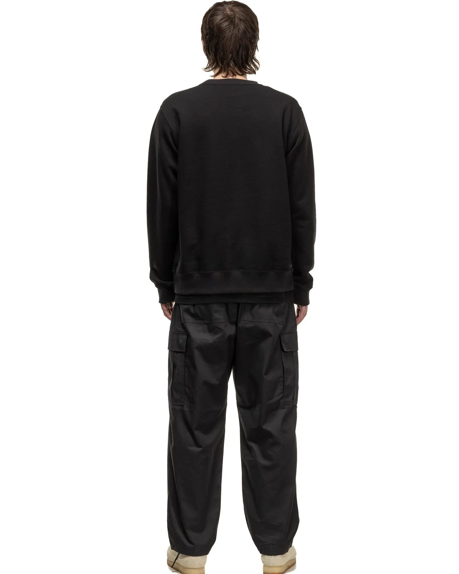 Cotton Silk French Terry Crewneck Sweat Black