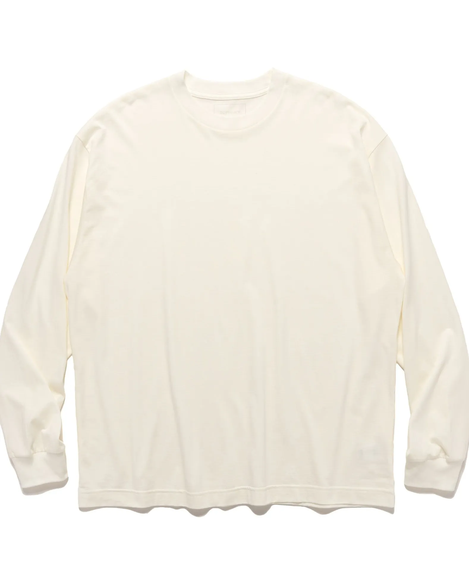 Cotton Silk L/S Baggy Tee White
