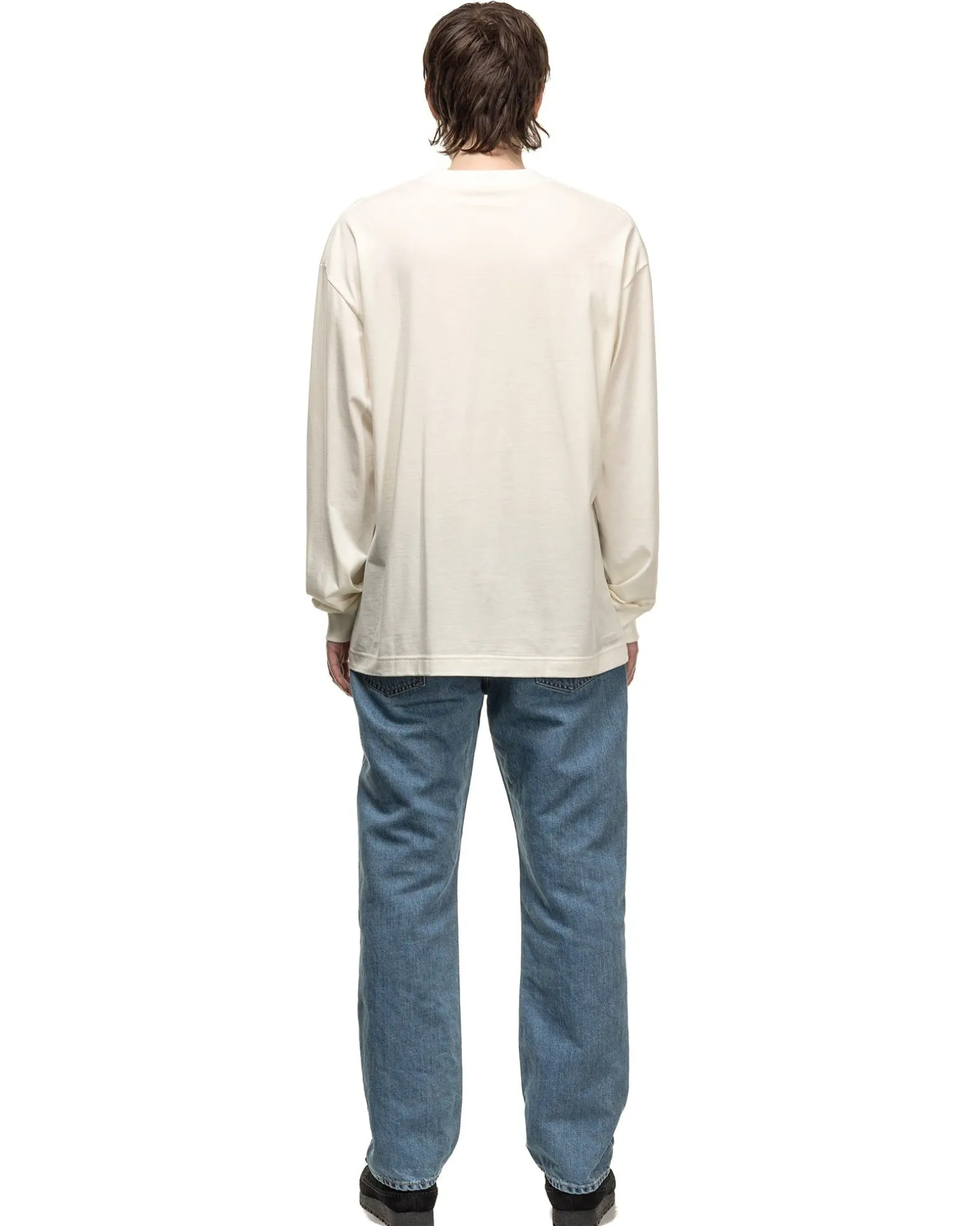 Cotton Silk L/S Baggy Tee White
