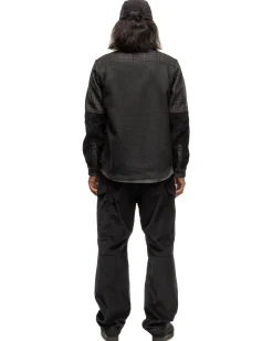 Crescent Shirt-Loro Piana Zelander® Merino Wool Flannel Black