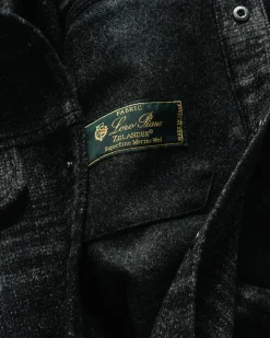 Crescent Shirt-Loro Piana Zelander® Merino Wool Flannel Black