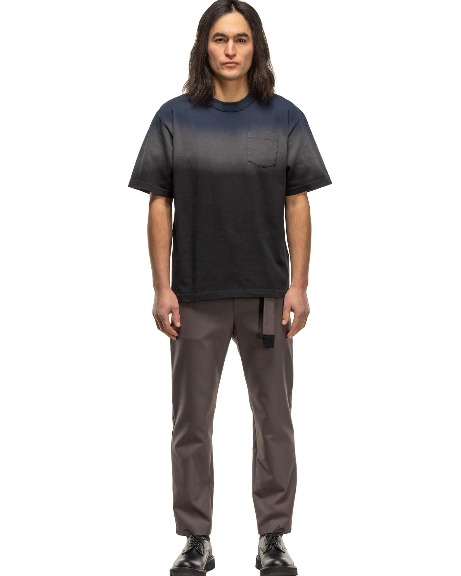 Dip Dye T-Shirt Navy X Grey