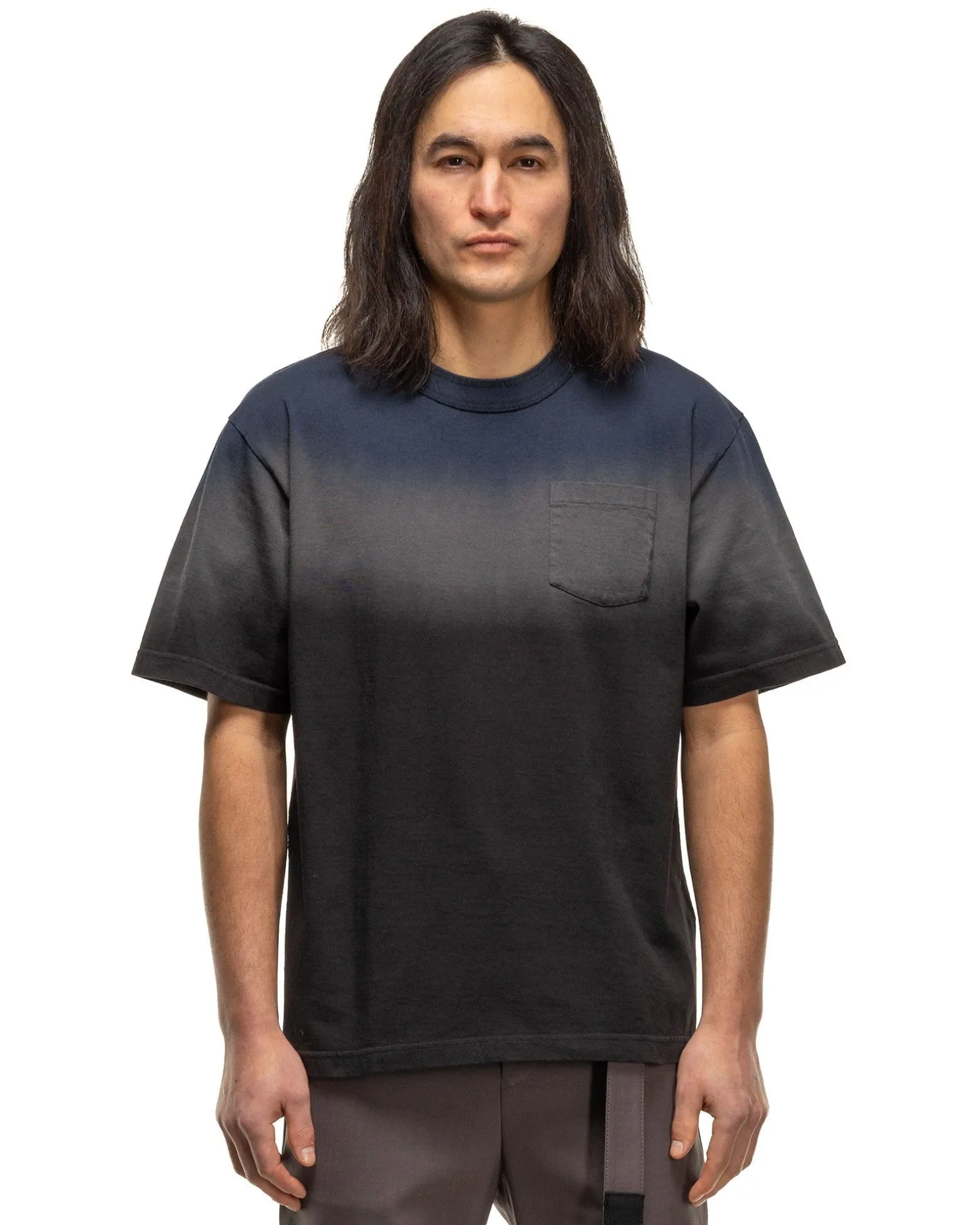 Dip Dye T-Shirt Navy X Grey