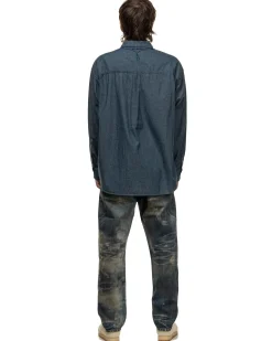 Double Cross Embroidery Shirt Ls Indigo