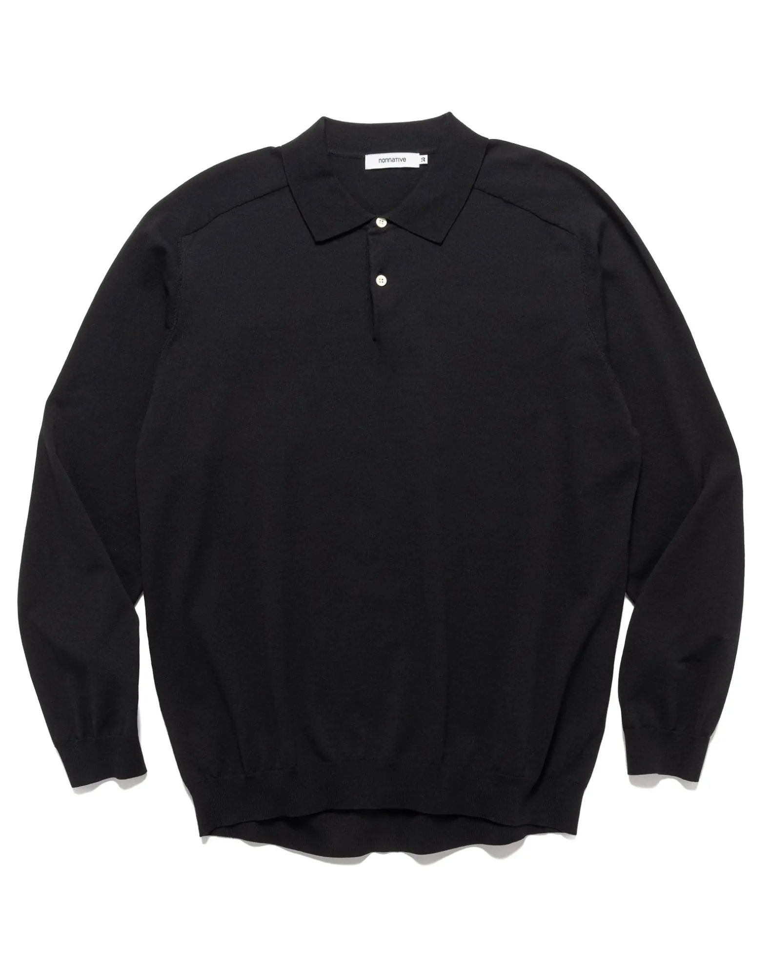 Dweller L/S Polo Sweater C/P Yarn Black