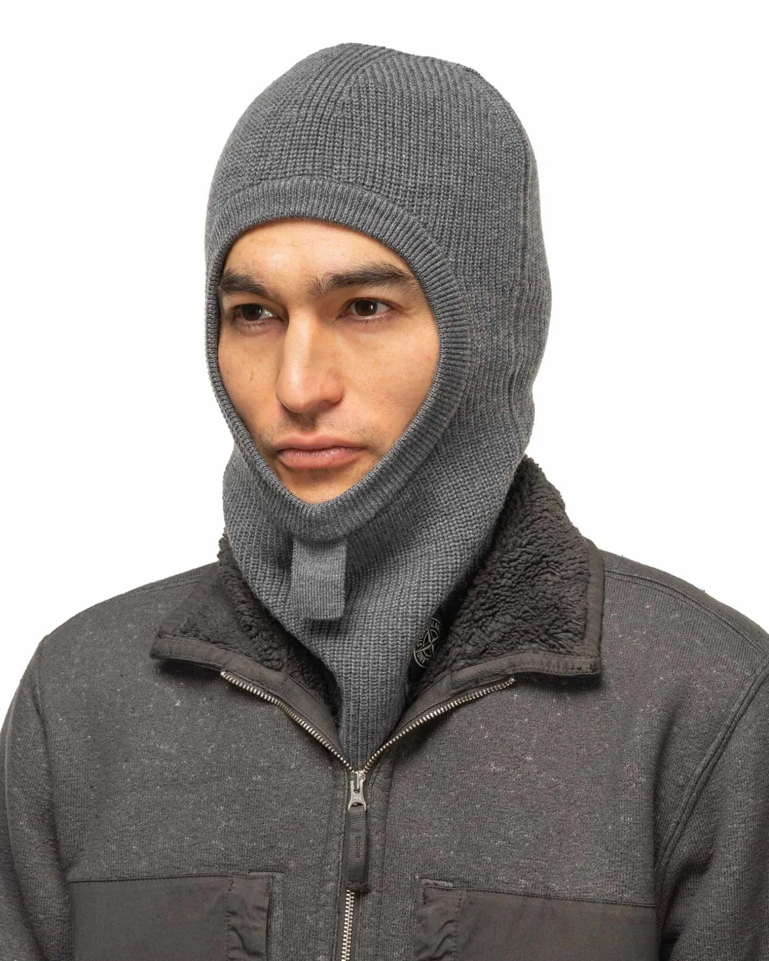 English Coast Wool Balaclava Melange Dark Grey