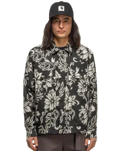 Floral Print Blouson Black