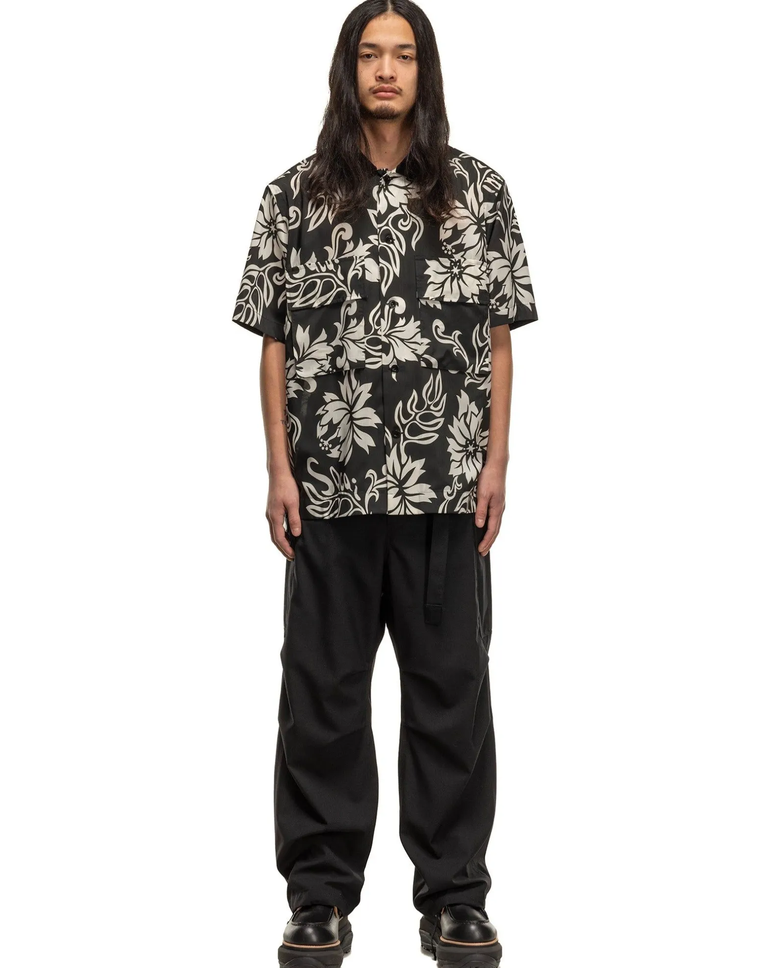 Floral Print Shirt Black