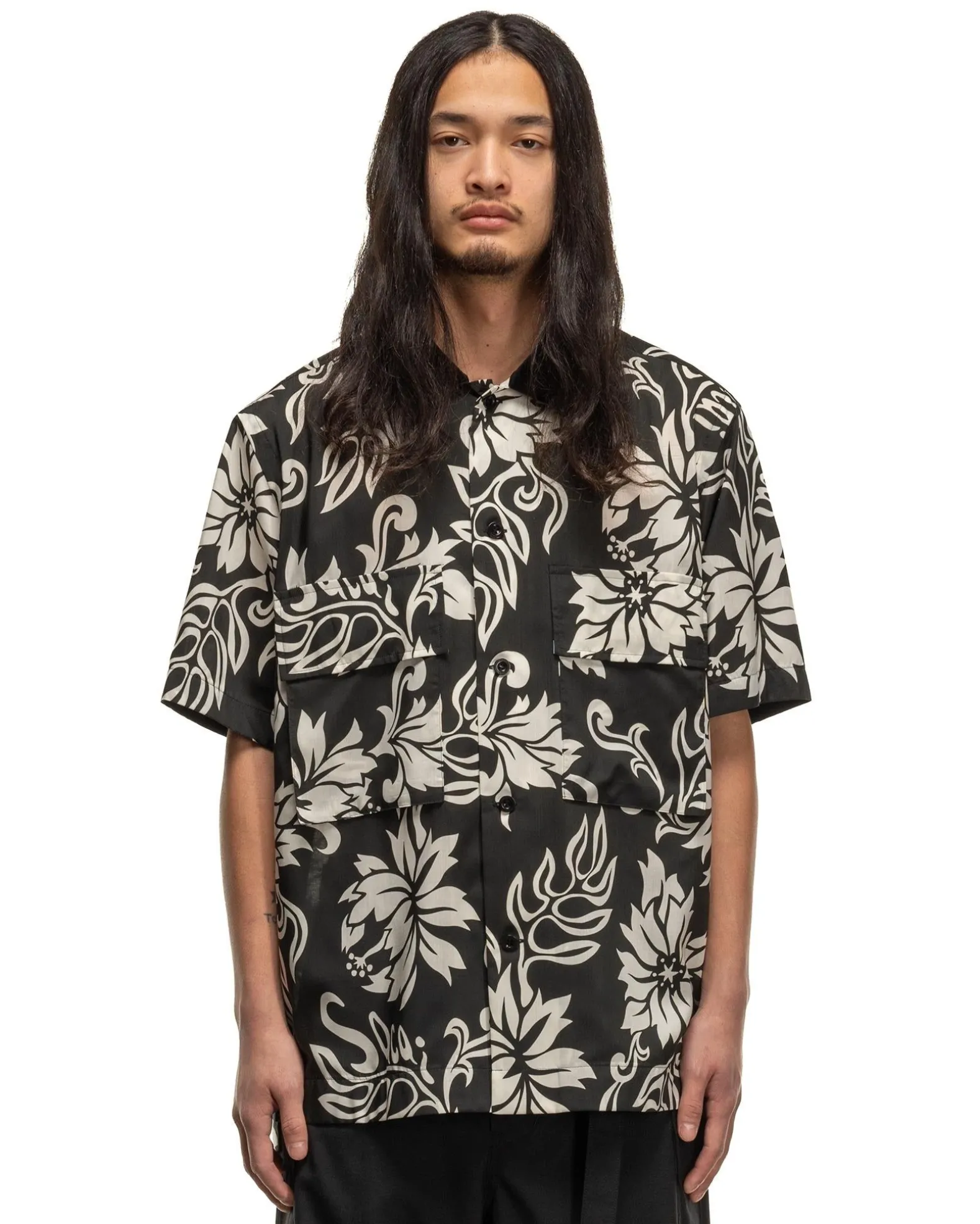 Floral Print Shirt Black