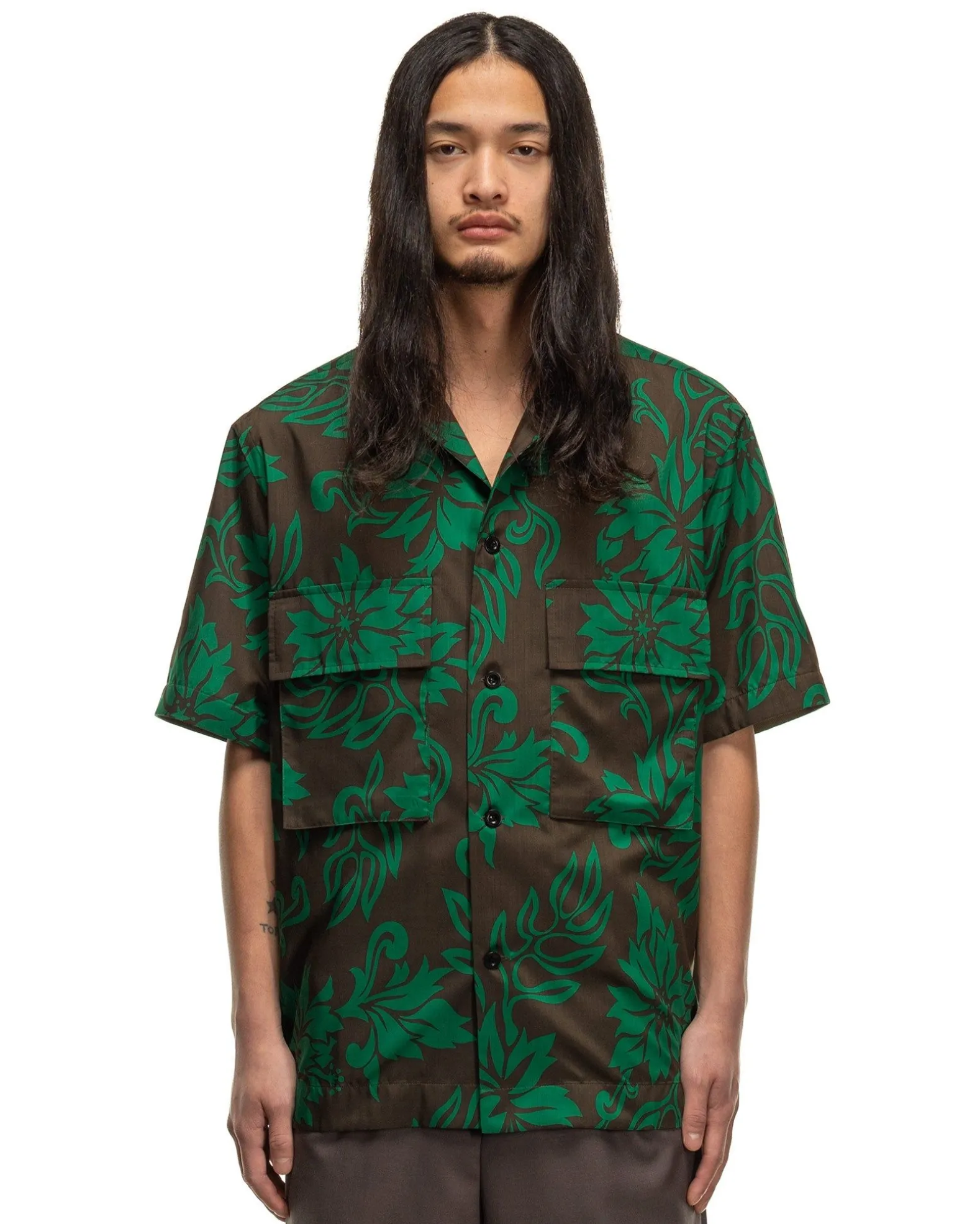 Floral Print Shirt Green