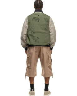 Fowl Vest Graffiti Print Ripstop Olive