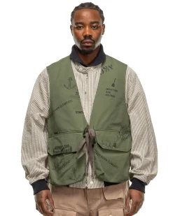 Fowl Vest Graffiti Print Ripstop Olive