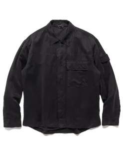 Ghost Piece Cupro Raso Comfort Fit Overshirt Black