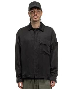 Ghost Piece Cupro Raso Comfort Fit Overshirt Black