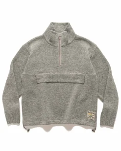 5G Shetland Wool Half Zip Anorak Grey