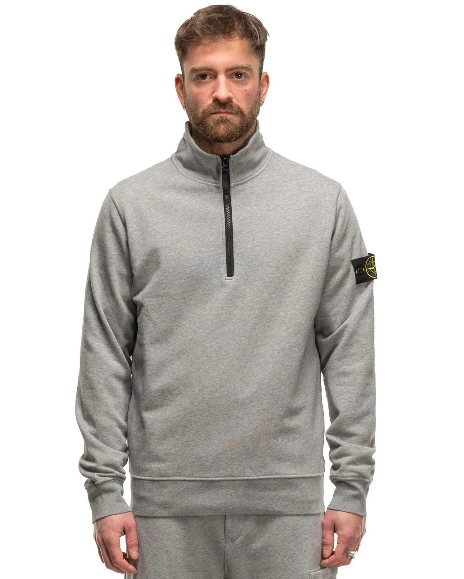 Half-Zipper Sweatshirt Melange Grey