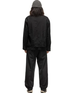 High Count Wool Poplin Pants Black