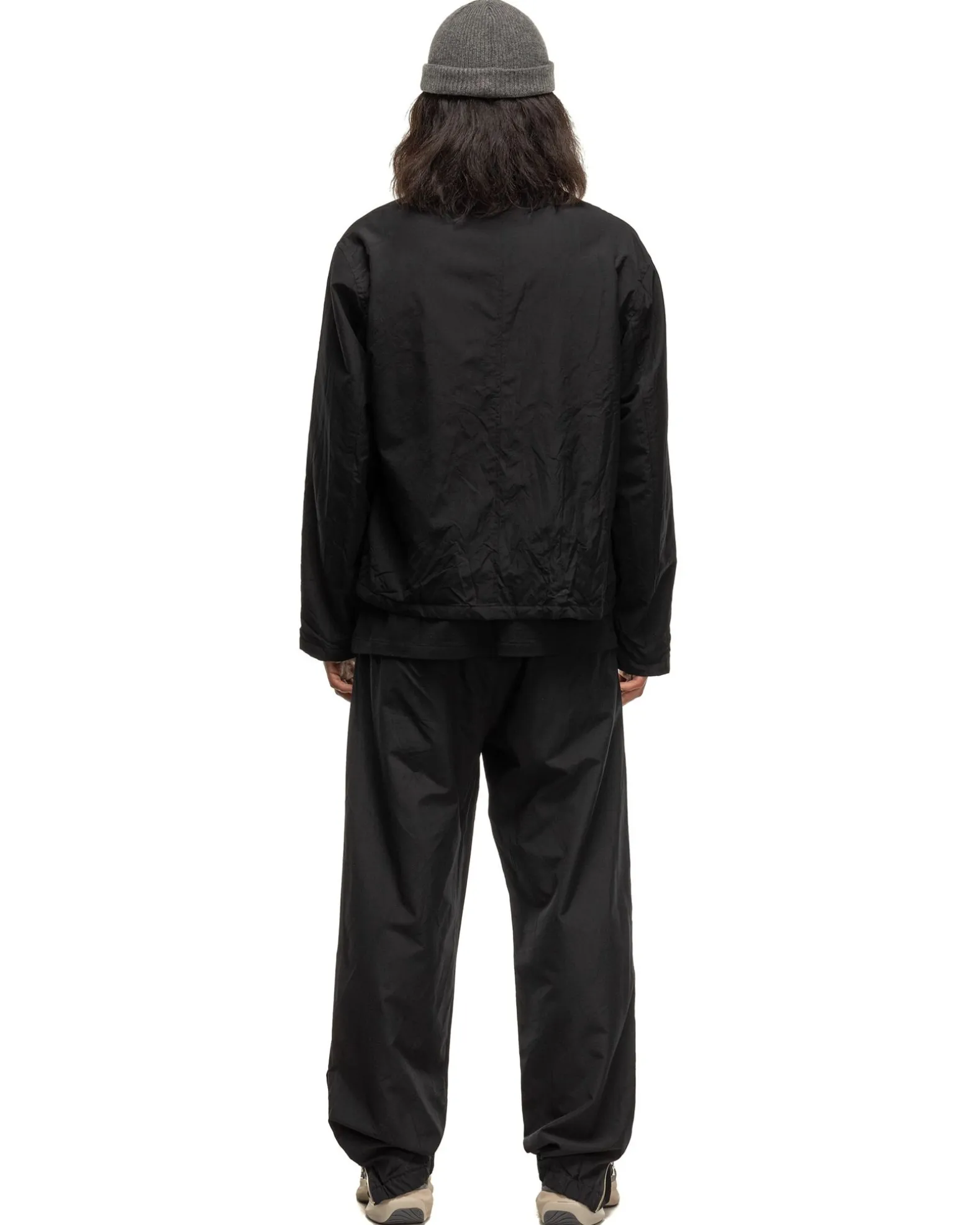 High Count Wool Poplin Pants Black