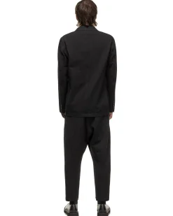 High Gauge Wave Stripe Cropped Tapered Easy Pants Black