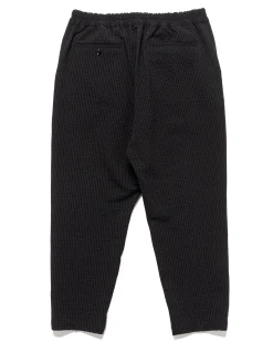 High Gauge Wave Stripe Cropped Tapered Easy Pants Black