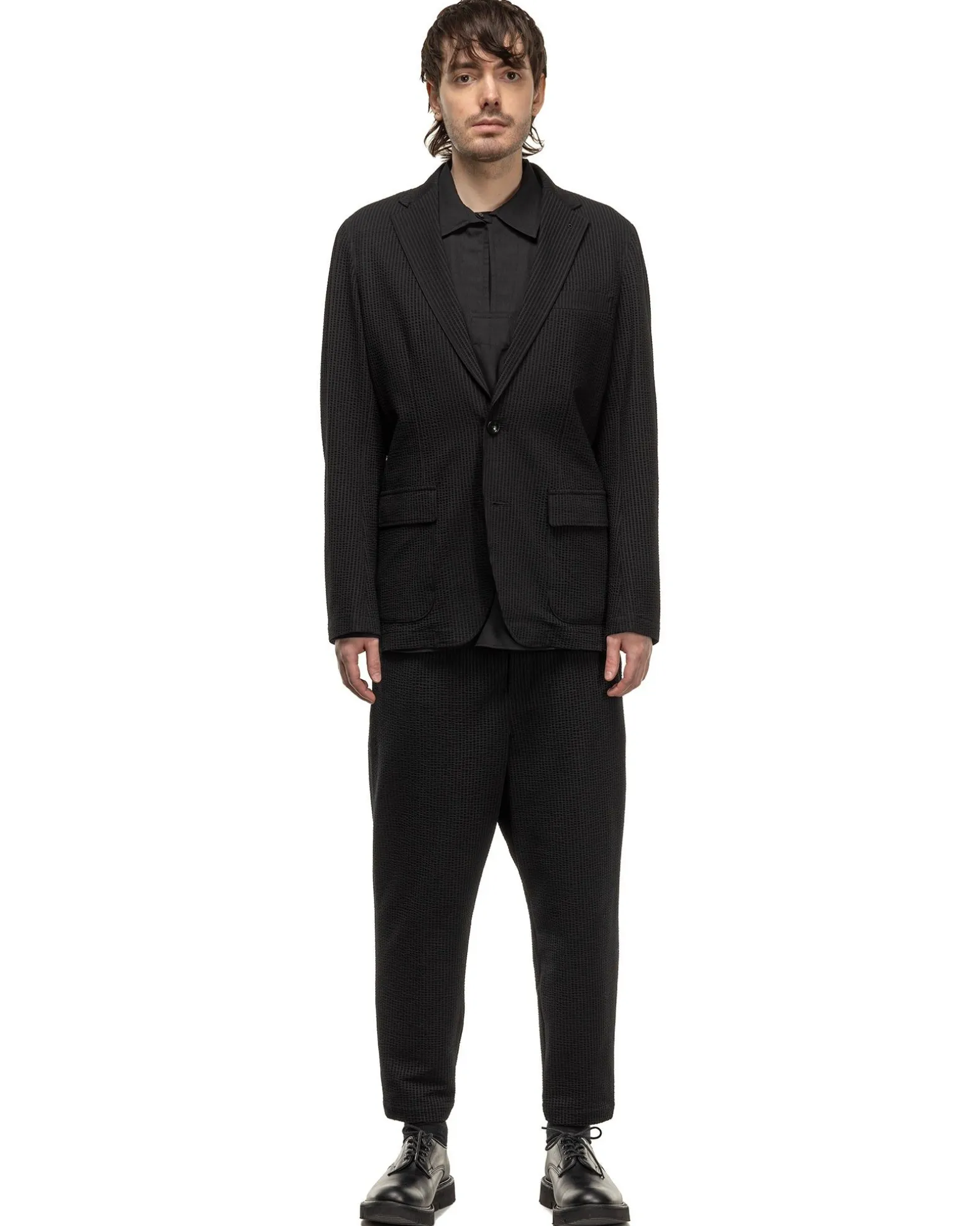 High Gauge Wave Stripe Standard 2Button Jacket Black