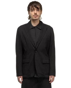 High Gauge Wave Stripe Standard 2Button Jacket Black