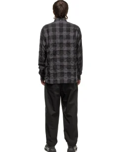 High Twisted Washer Cotton Serge Wide Tapered Pants Black