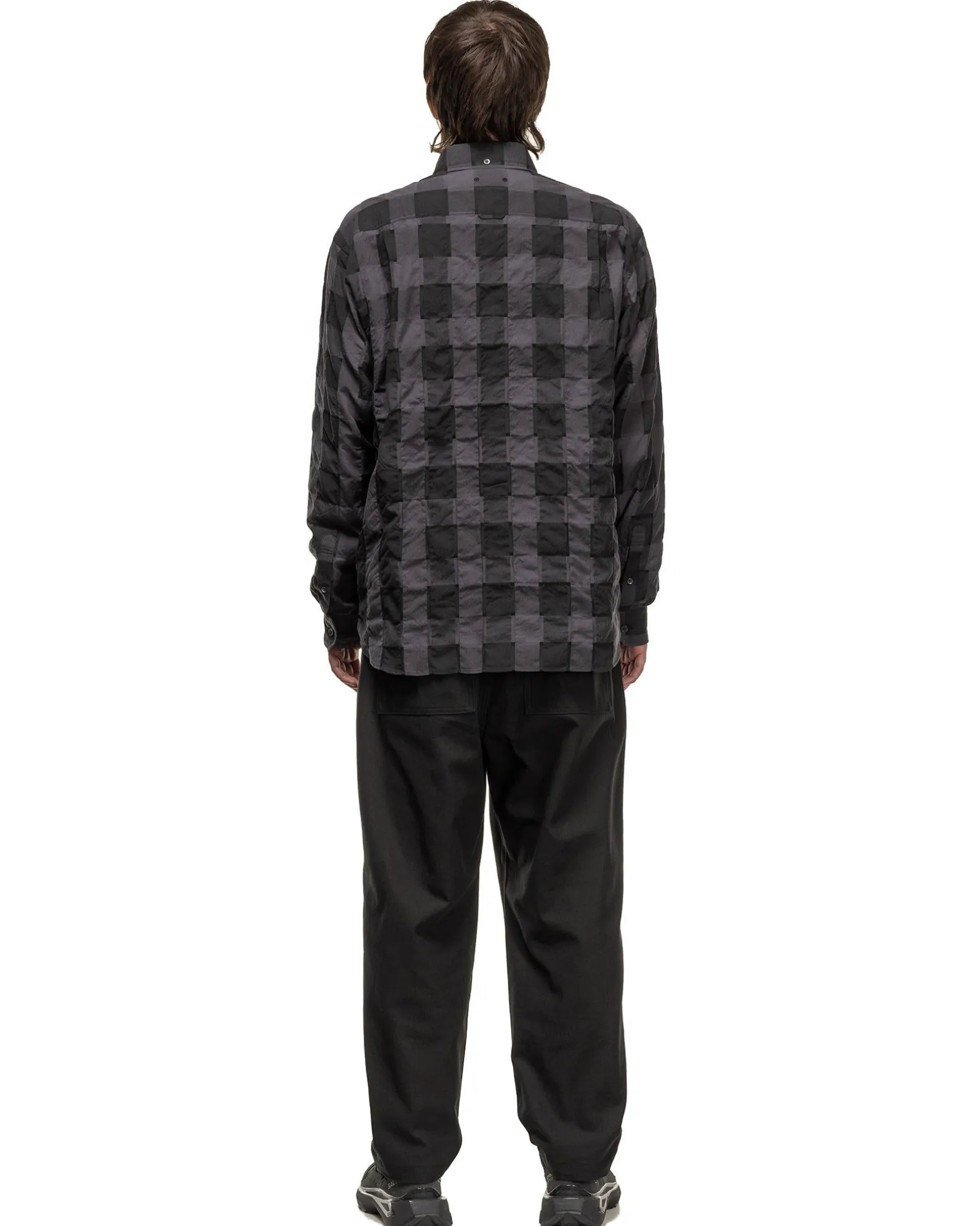 High Twisted Washer Cotton Serge Wide Tapered Pants Black