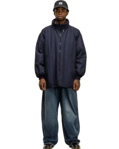 Hooded Down Sur Coat-C/Pe Moire Stripe Jq. Blue