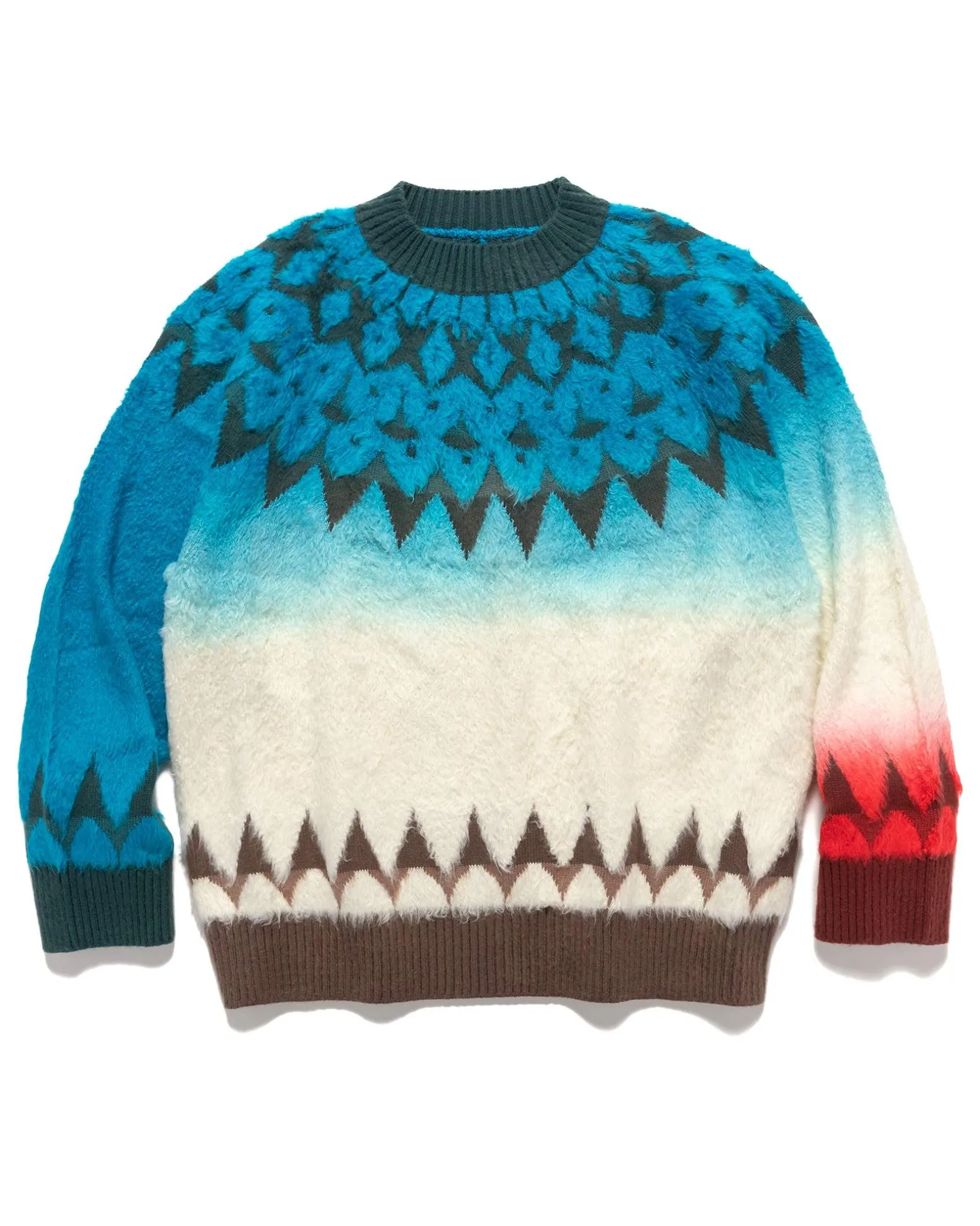Jacquard Knit Pullover Blue