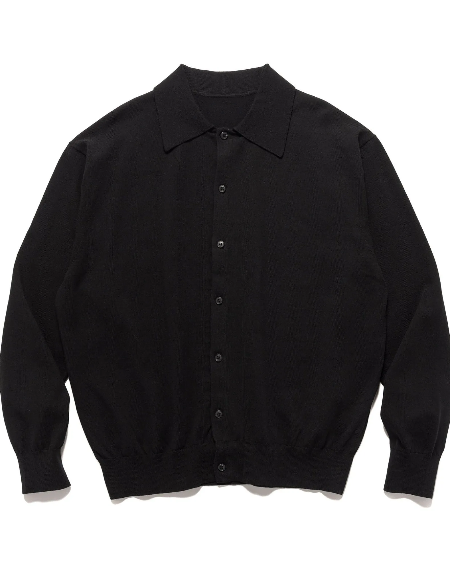 Knit Polo Cardigan Black