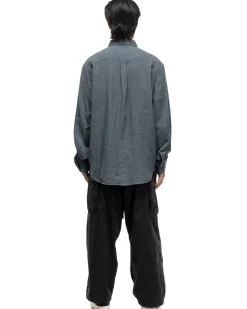 Linen Clip Shirt Blue Grey