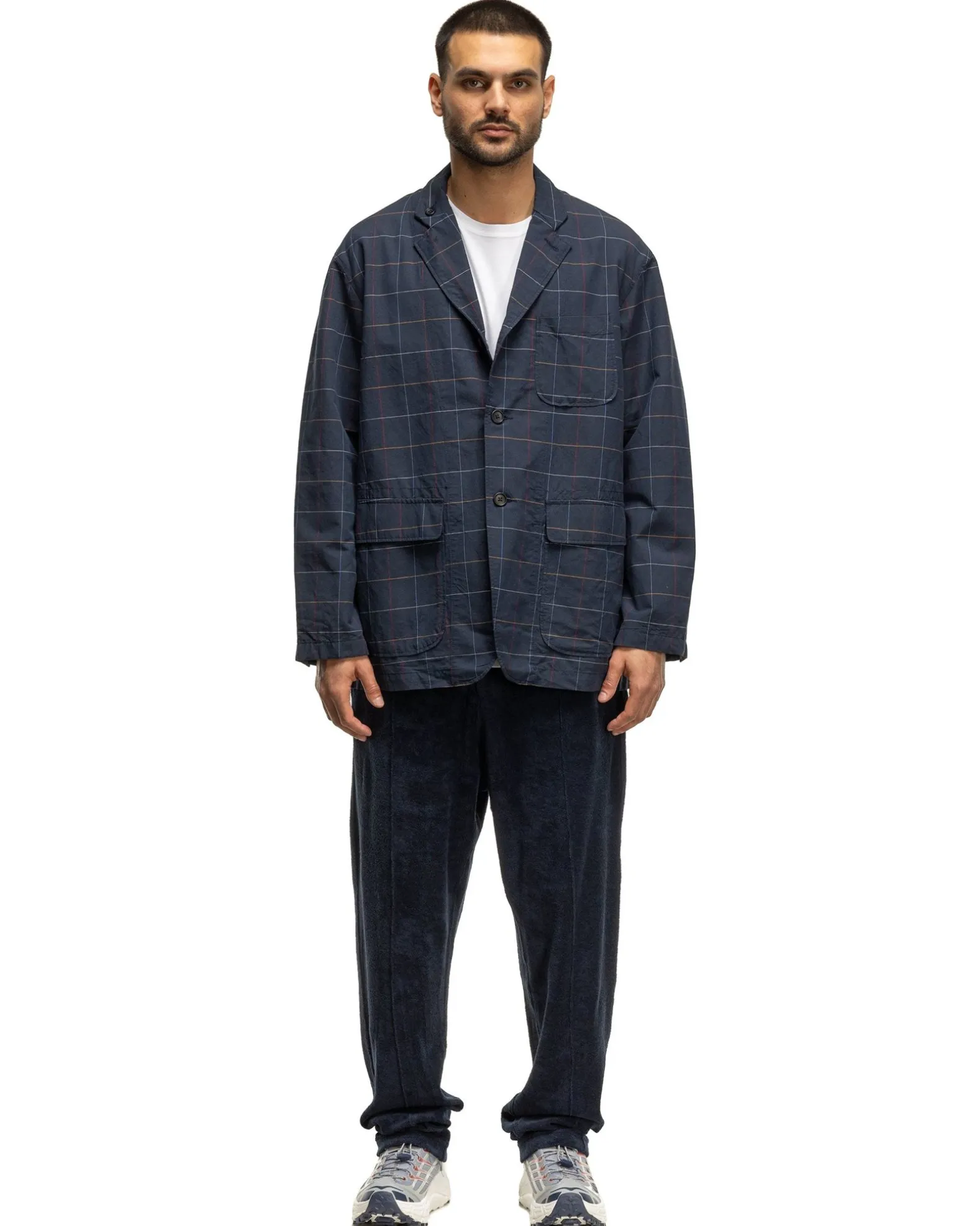 Loiter Jacket Cl Windowpane Navy