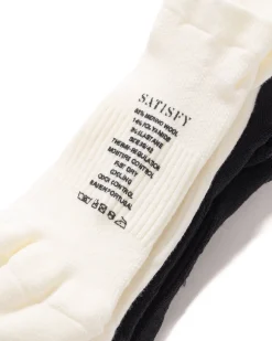 Merino Low Socks White & Black